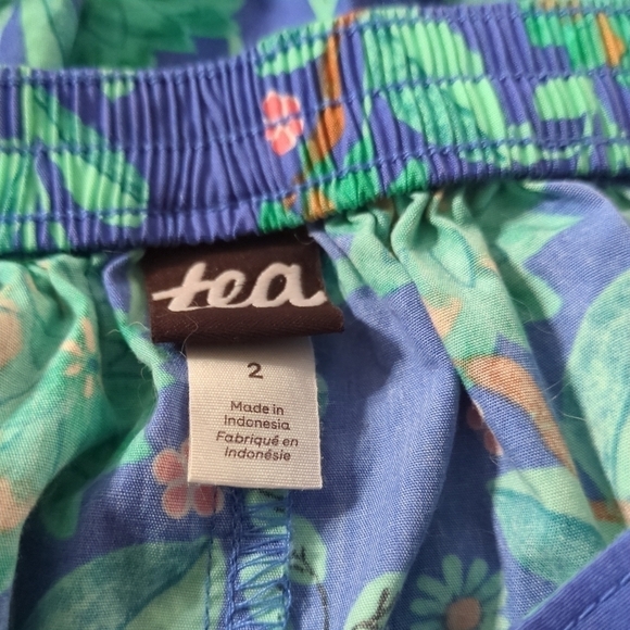 Tea Collection Vibrant Tropical Floral Cotton Culotte Shorts Size 2 - Picture 5 of 8
